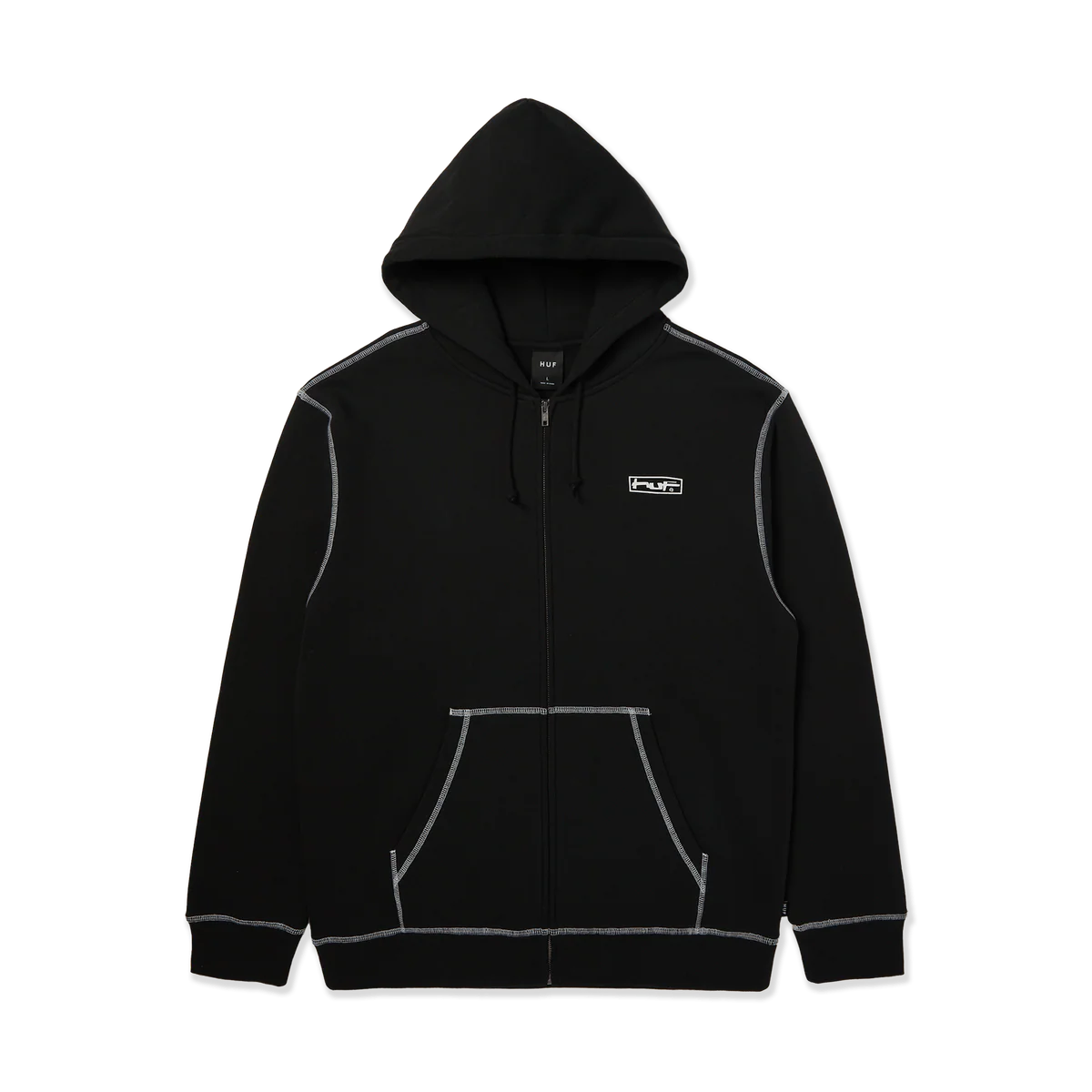 HUF Hoody Stretch Zip Noir – Confort stretch et style sobre
